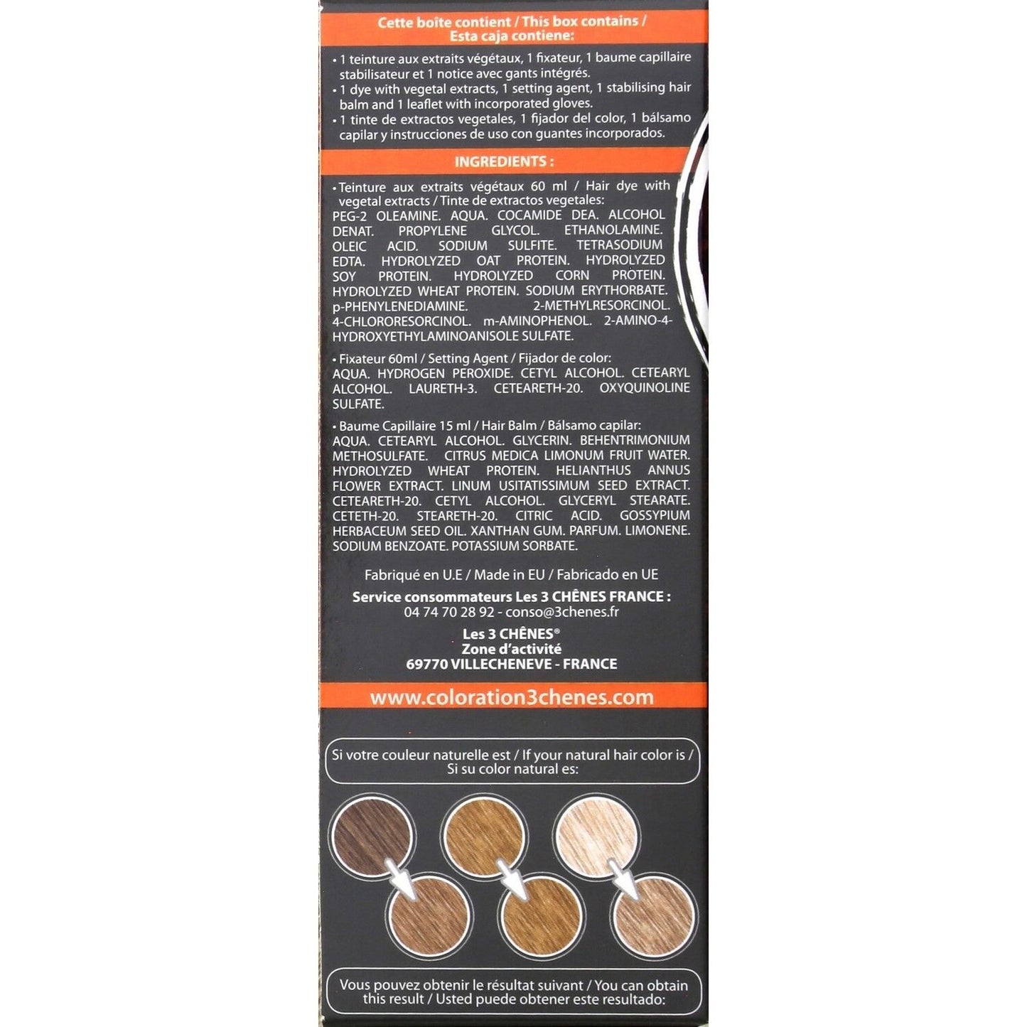 Coloration Permanente 8n Blond Blé Sans Ammoniaque Color et Soin 3 CHENES