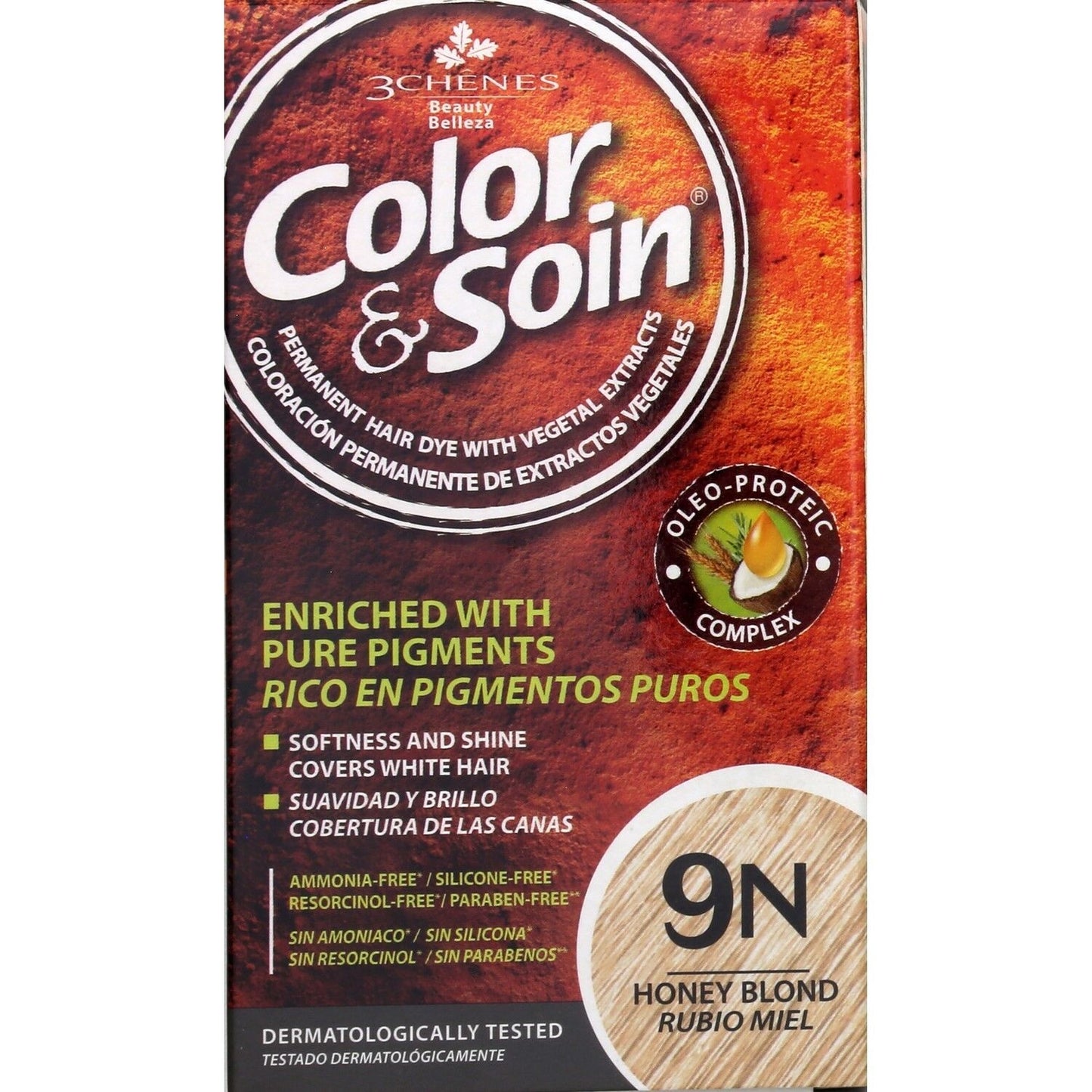 Coloration Permanente 9n Blond Miel Sans Ammoniaque Color et Soin 3 CHENES