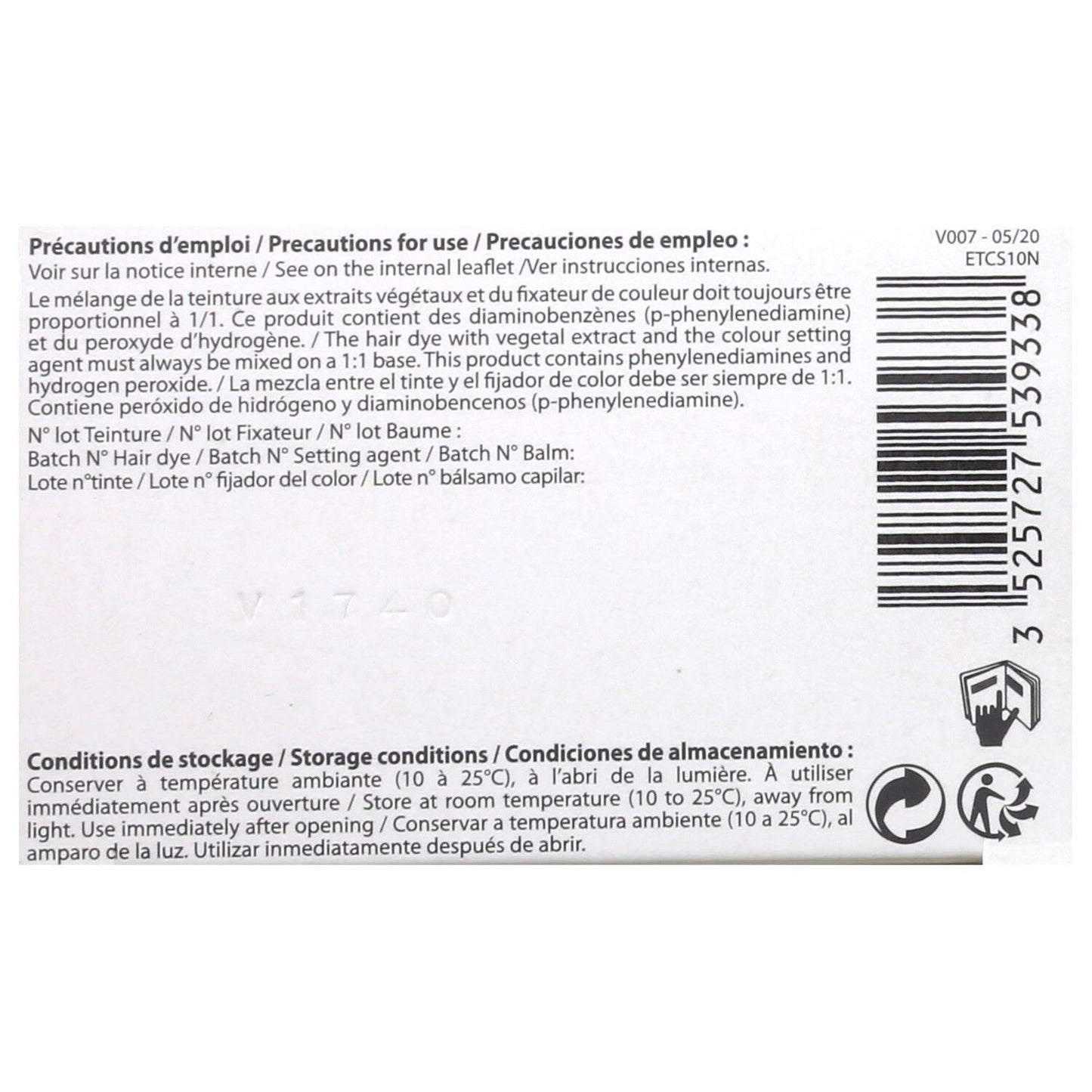 Coloration Permanente 10n Blond Platine Sans Ammoniaque Color et Soin 3 CHENES