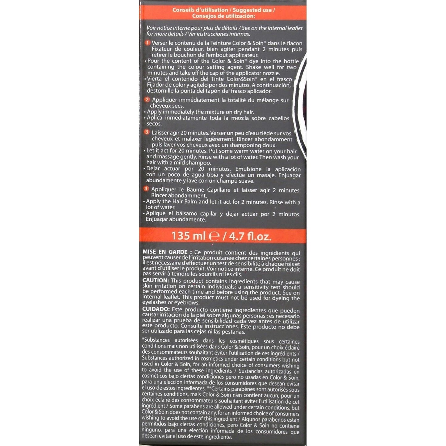 Permanente Farbe 5m Helles Kastanien-Mahagoni, Farbe und Pflege ohne Ammoniak, 3 CHENES