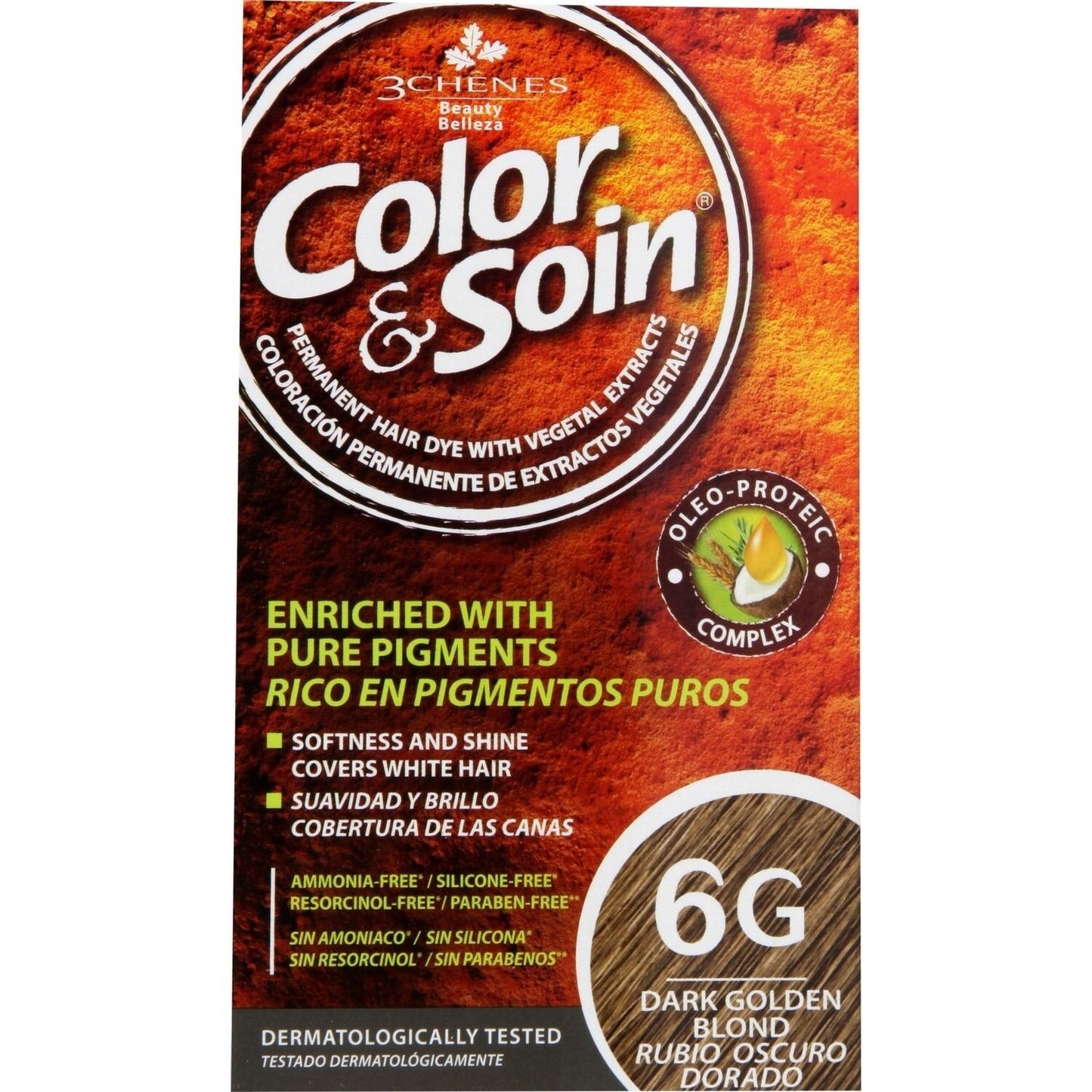 Coloration Permanente 6g Blond Foncé Doré Sans Ammoniaque Color et Soin 3 CHENES
