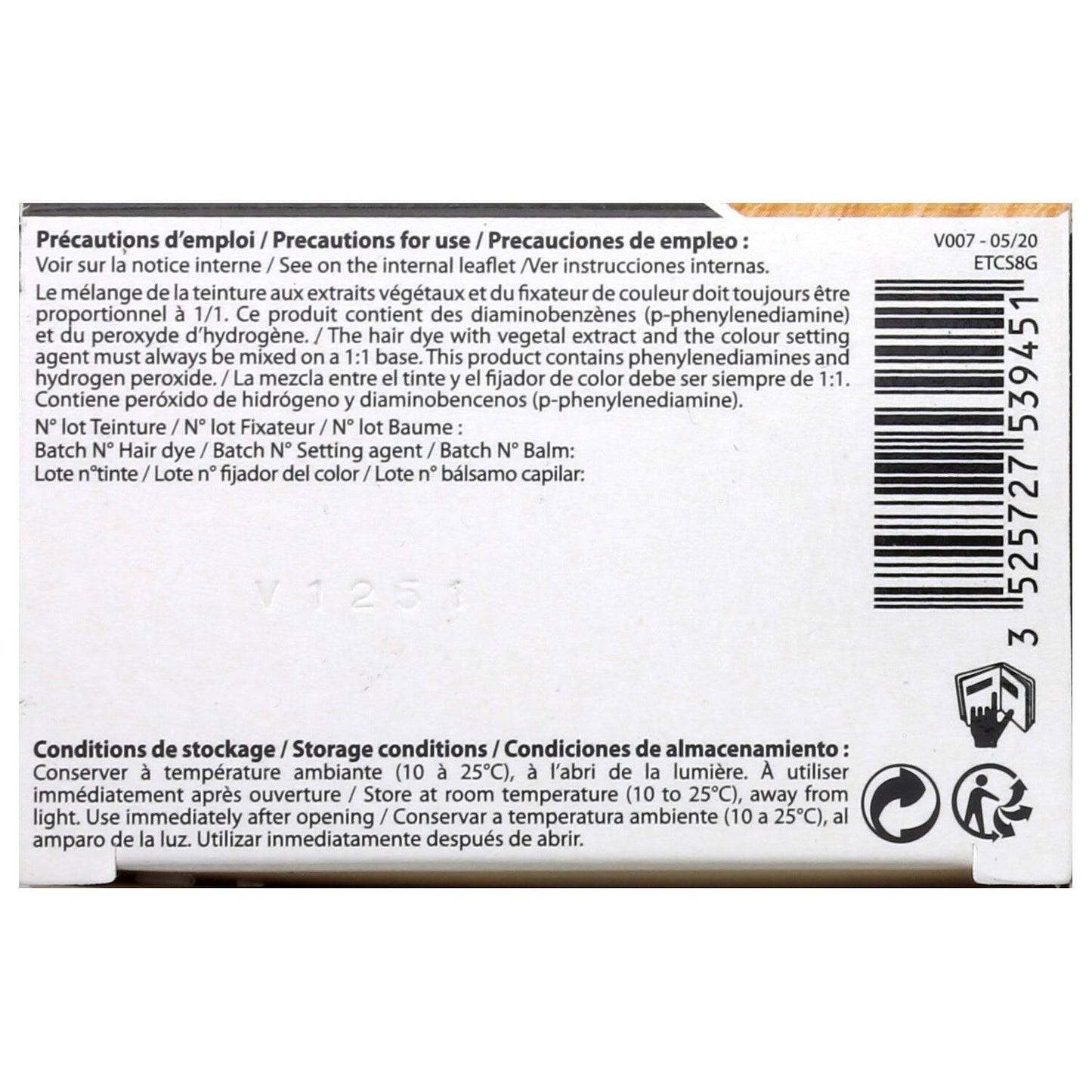 Permanente Farbe 8 g Hellgoldblond, Farbe und Pflege ohne Ammoniak, 3 CHENES