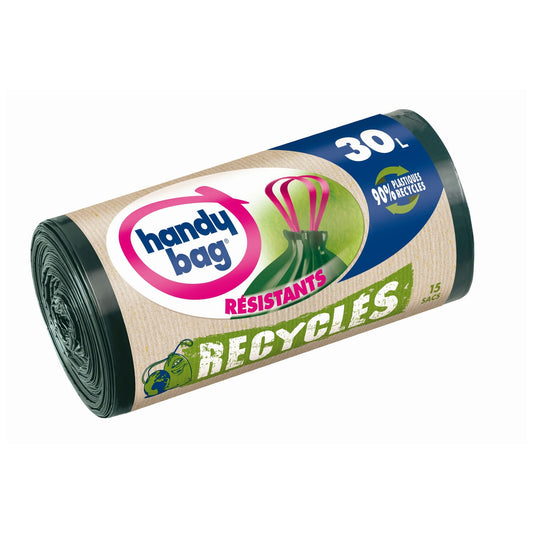 Sac Poubelle Résistants Recyclés 30L HANDY BAG