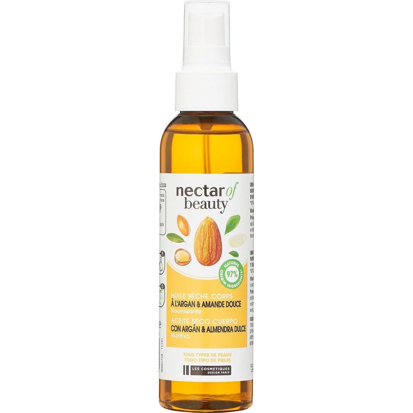 Huile Sèche Corps Argan Amande Douce Satinante NECTAR OF BEAUTY le spray de 150mL