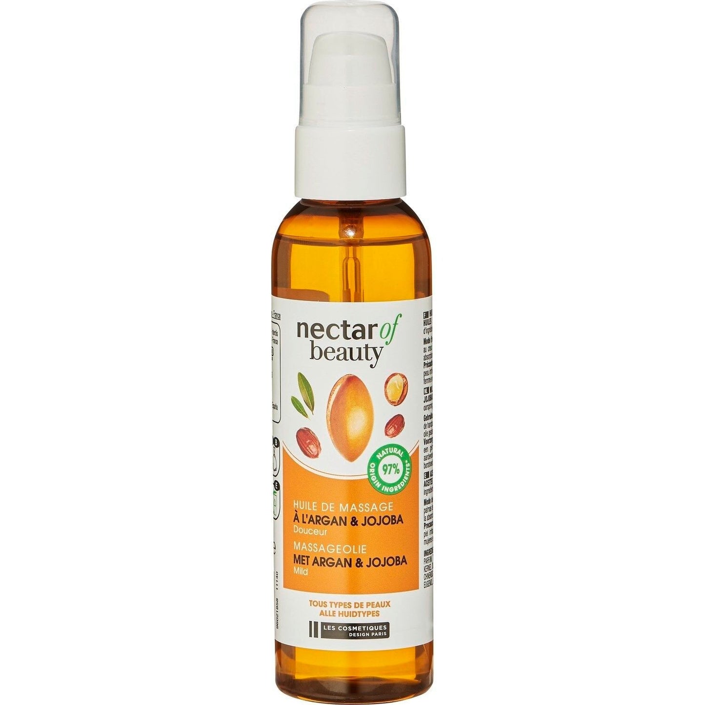 Huile Massage Argan Jojoba Tous Types de Peaux NECTAR OF BEAUTY le flacon de 150mL