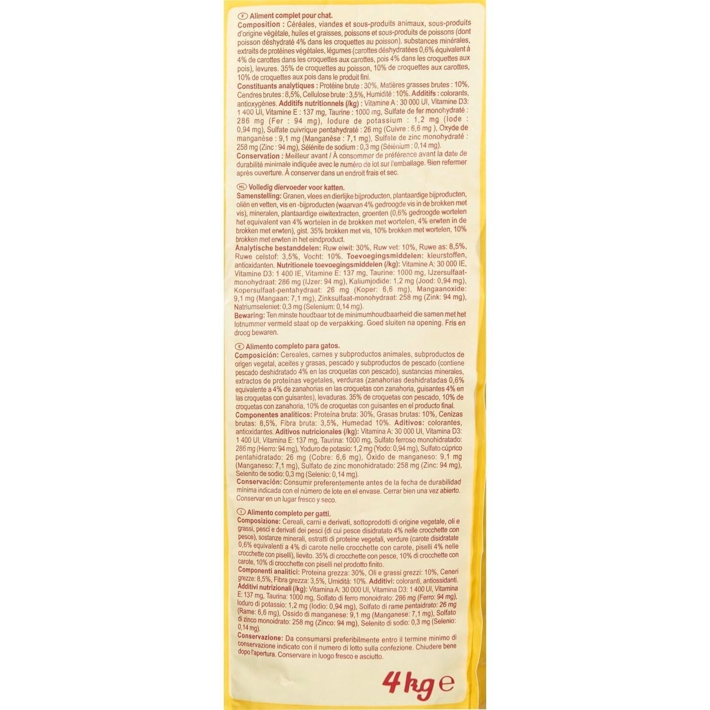 Croquettes Pour Chat Adulte Poisson Carotte Pois COMPANINO