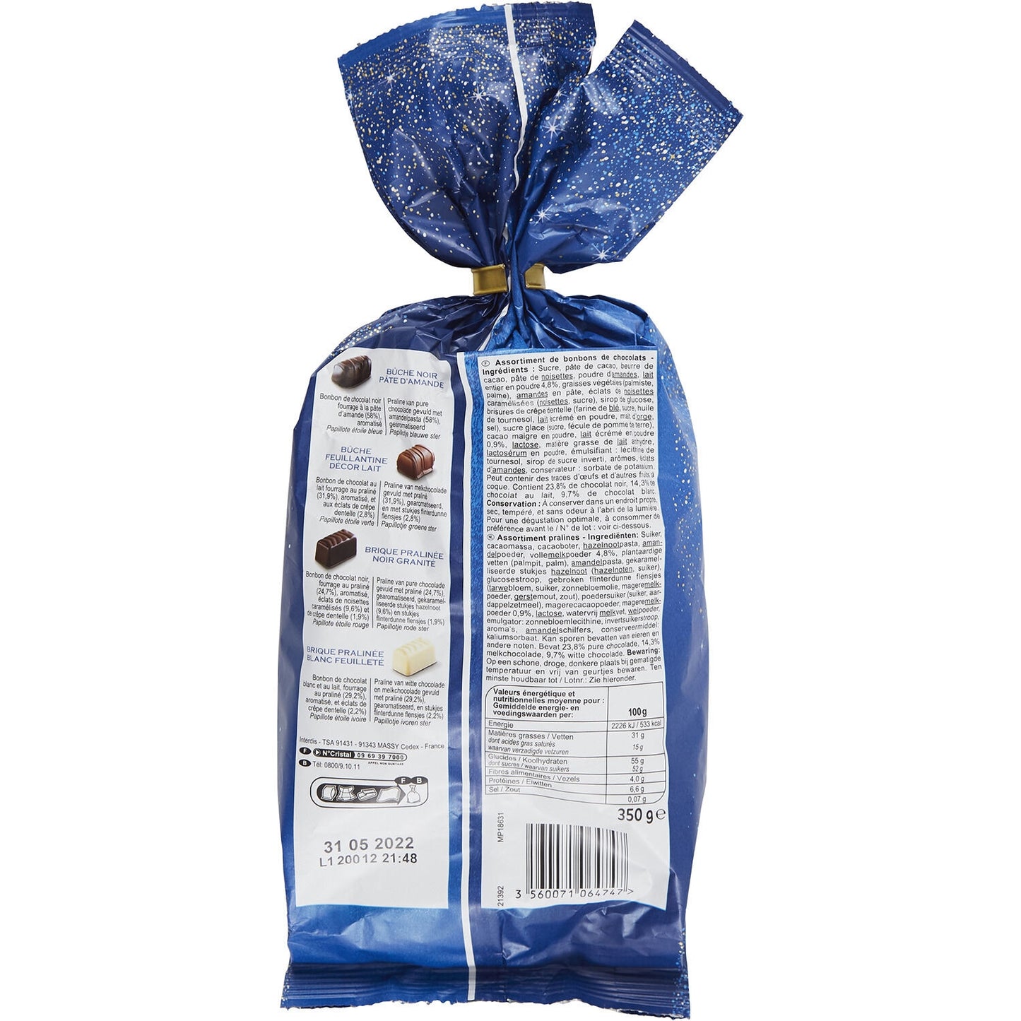 Dark, Milk and White Chocolate Papillotes FESTIVE SPIRIT