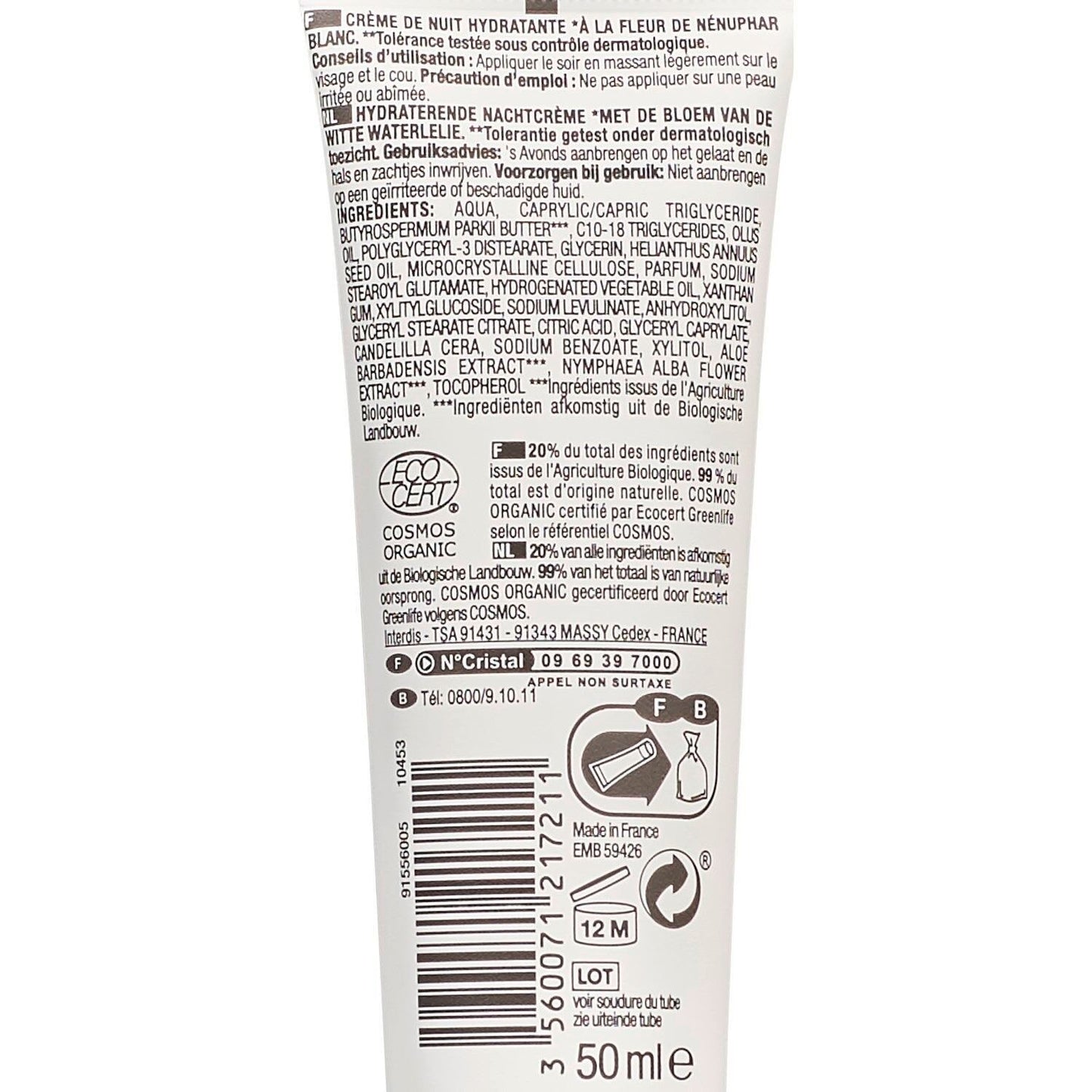 Crème Hydratante Nénuphar Blanc NECTAR OF BIO