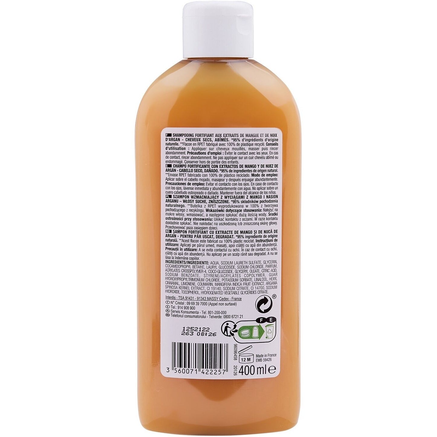 NECTAR OF BEAUTY Stärkendes Shampoo für trockenes, strapaziertes Haar mit Mango und Argan