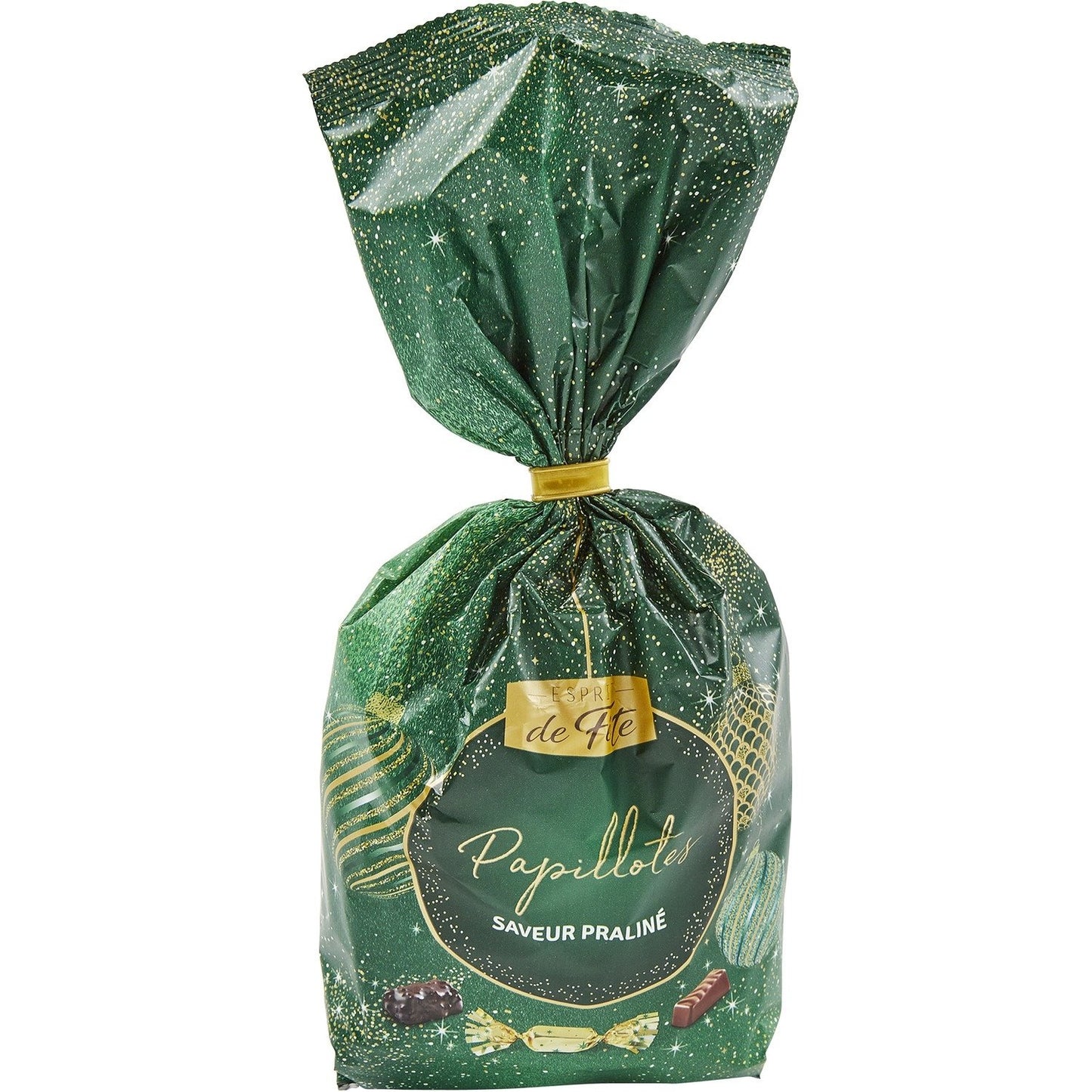 Papillotes Chocolat Saveur Praliné ESPRIT DE FETE - Gamme de Noël 2025 le sachet de 350g