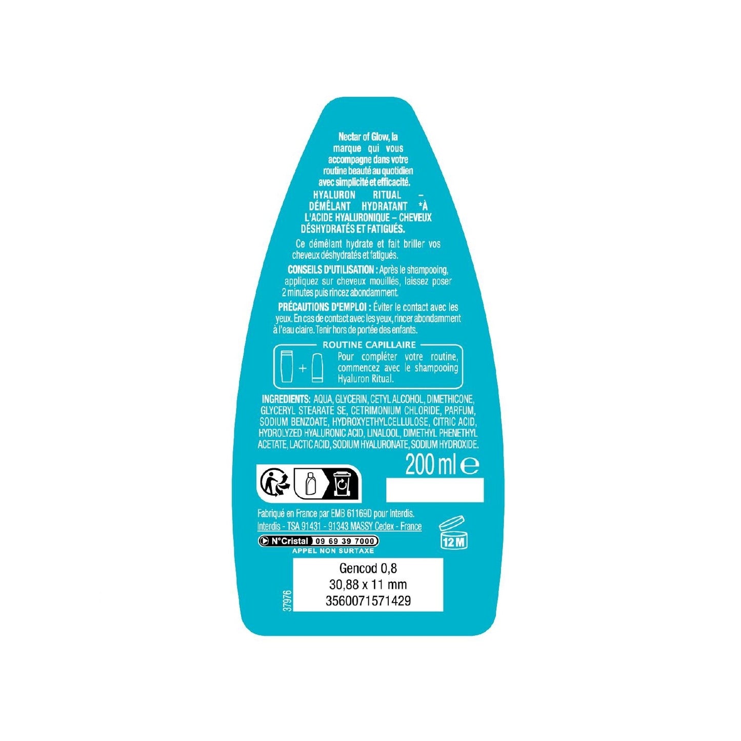 Après-shampoing Démêlant Hydratant Cheveux déshydratés et fatigués NECTAR OF GLOW