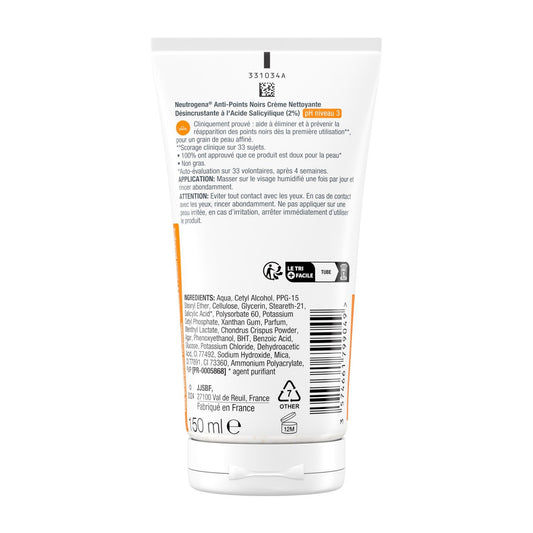 Soin Visage Anti Points Noirs Crème Nettoyante Désincrustante à l'Acide Salicylique NEUTROGENA