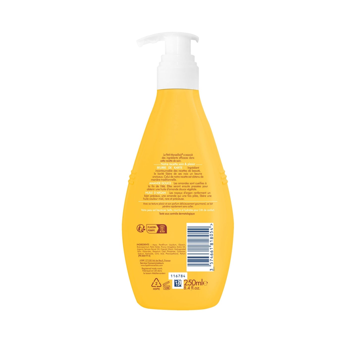 Pflegende Körperlotion Sheabutter Argan Sehr trockene Haut 24h Feuchtigkeit LE PETIT MARSEILLAIS