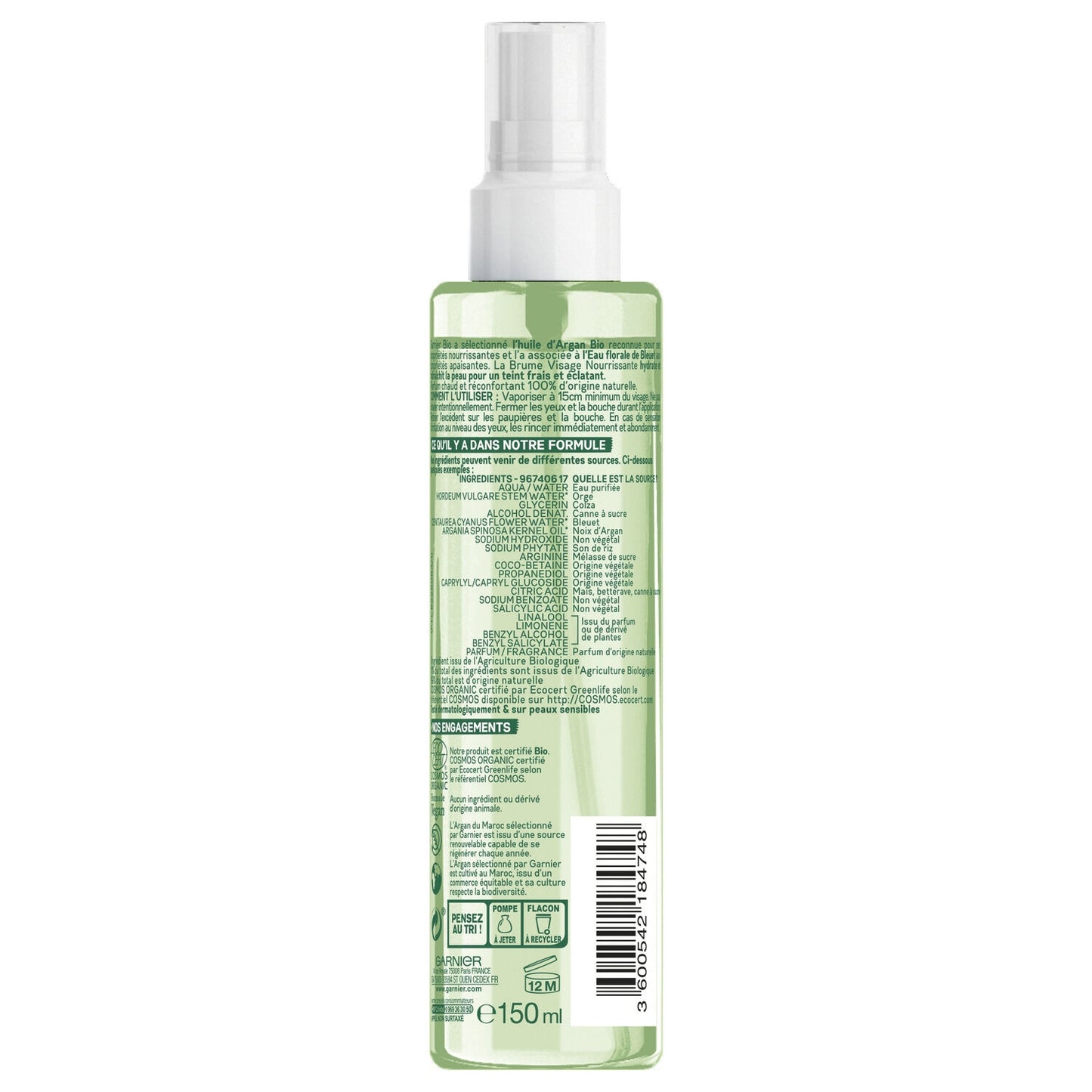 Soin Visage Brume Argan Bio GARNIER