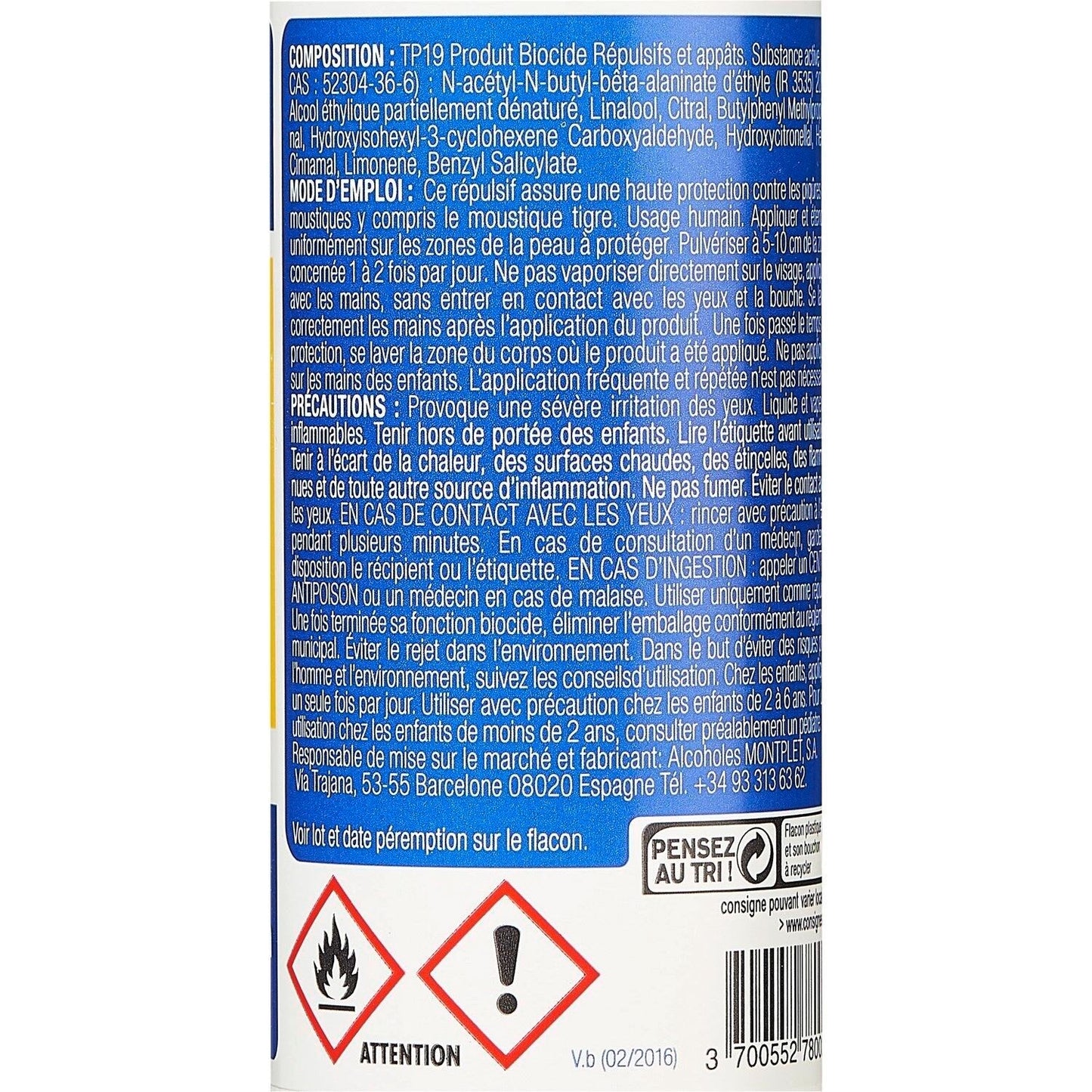 Anti-Moustiques Spray Répulsif Haute Protection Jusqu'à 8h MEDISANTE