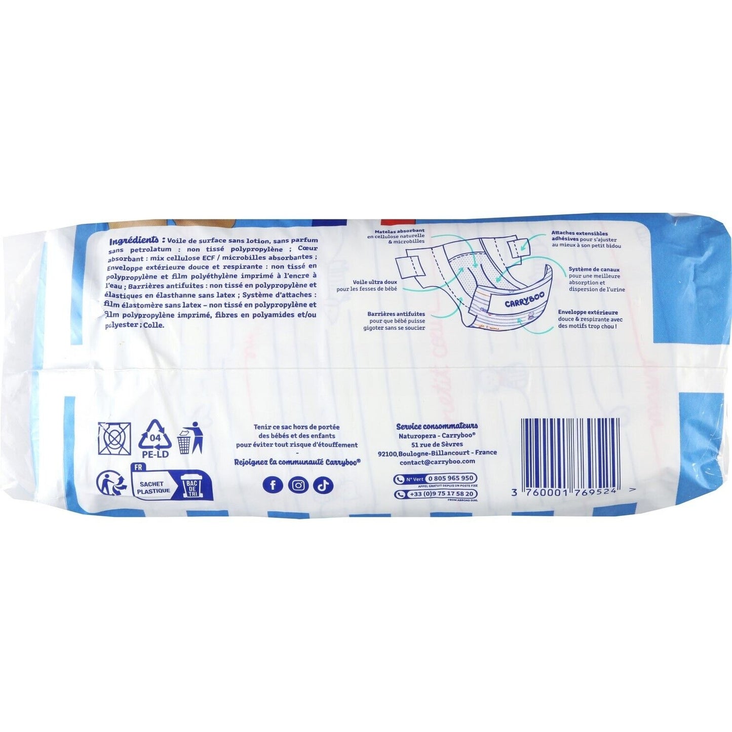 Couches Bébé Taille 5 12-25kg CARRYBOO