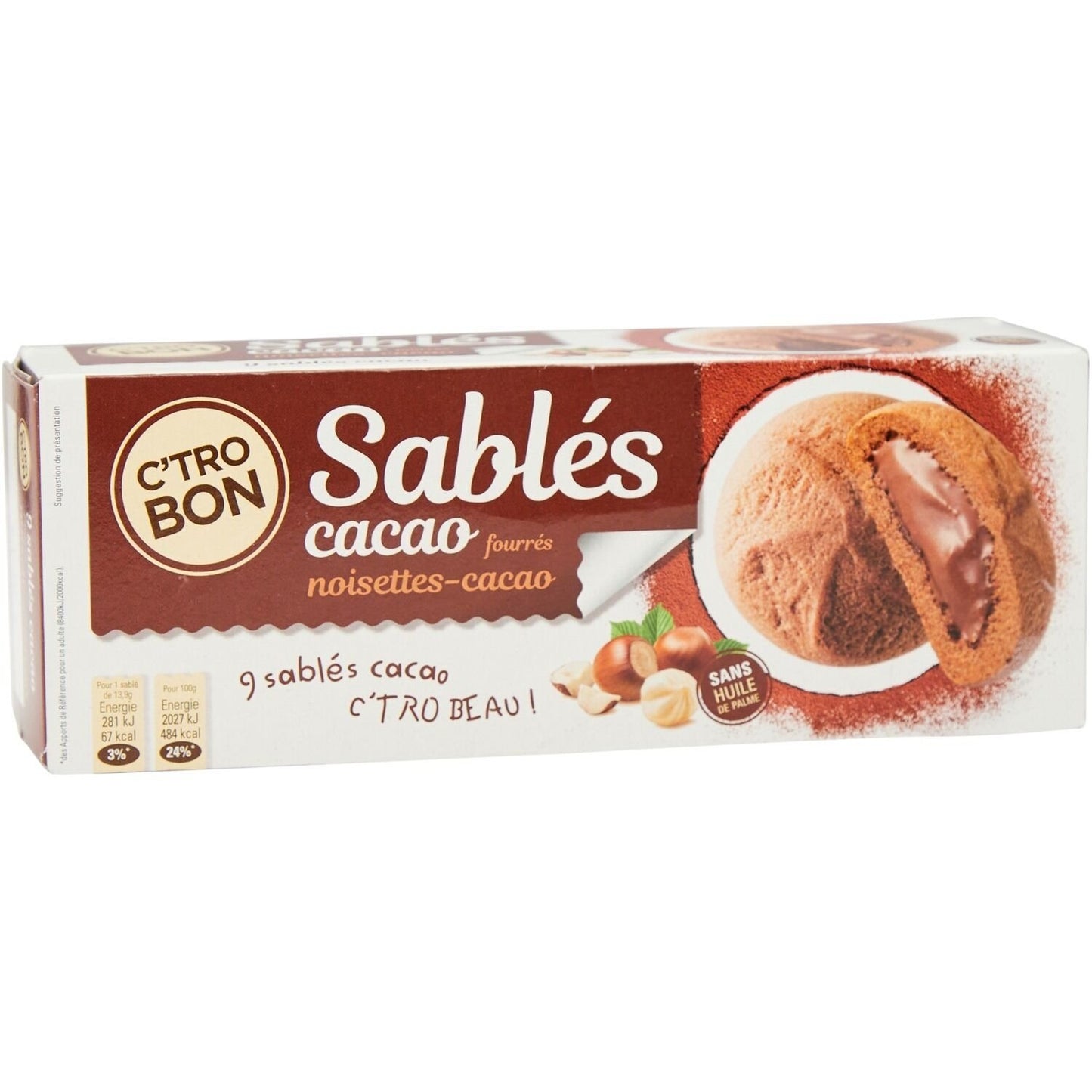 C'TRO BON Cocoa Shortbread Cookies with Hazelnut-Cocoa Filling