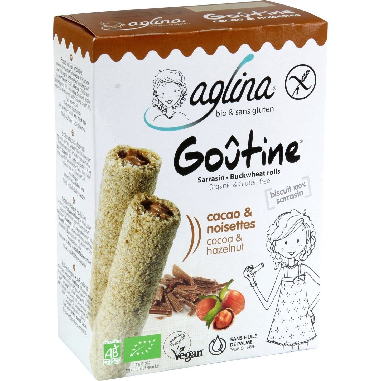 AGLINA Glutenfreie Bio-Kekse mit Kakao und Haselnüssen