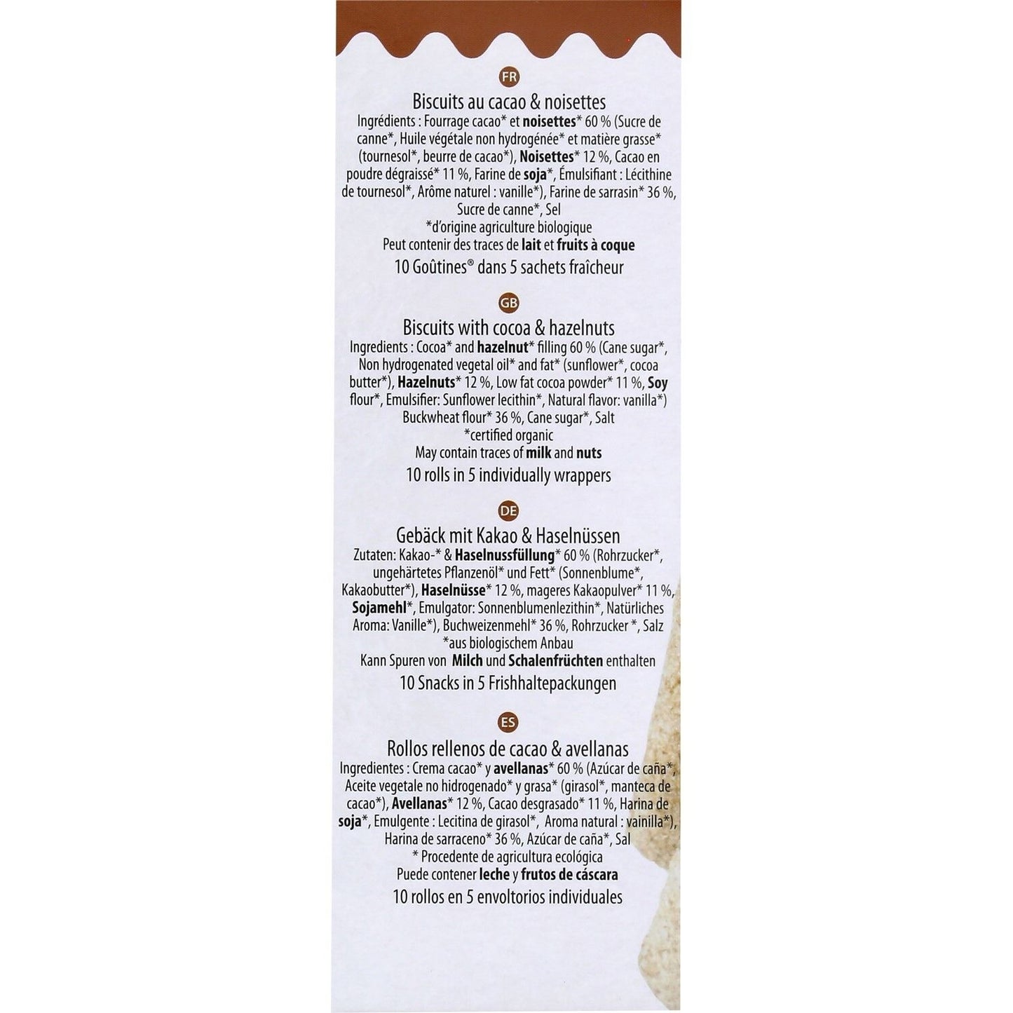 AGLINA Glutenfreie Bio-Kekse mit Kakao und Haselnüssen