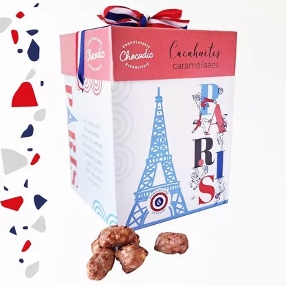 Maxi cube cadeau cacahuètes grillées chocolats CHOCODIC