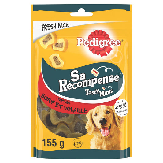 Tasty Minis PEDIGREE Gourmet gefüllte Leckerlis für ausgewachsene Hunde mit Rind und Geflügel