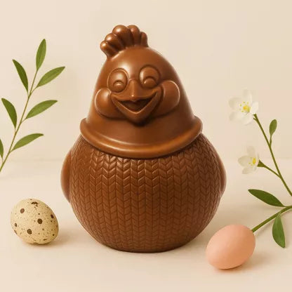 Moulage chocolat au lait Poule chandail CHOCODIC