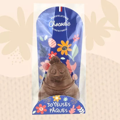 Moulage chocolat au lait Poule chandail CHOCODIC