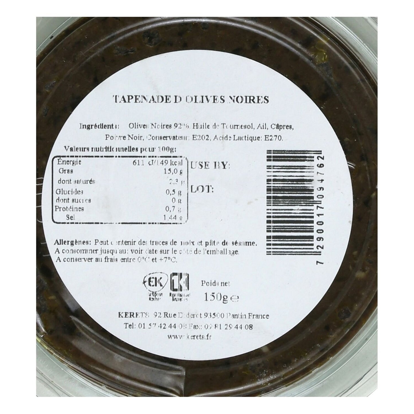 KERETS Black Olive Tapenade