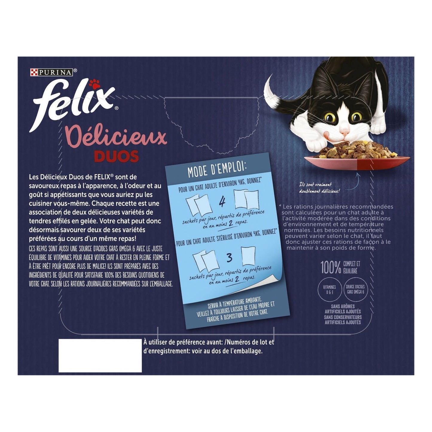 Pâtée pour Chat Adulte Délicieux Duos en Gelée Agneau Poulet Dinde Foie FELIX