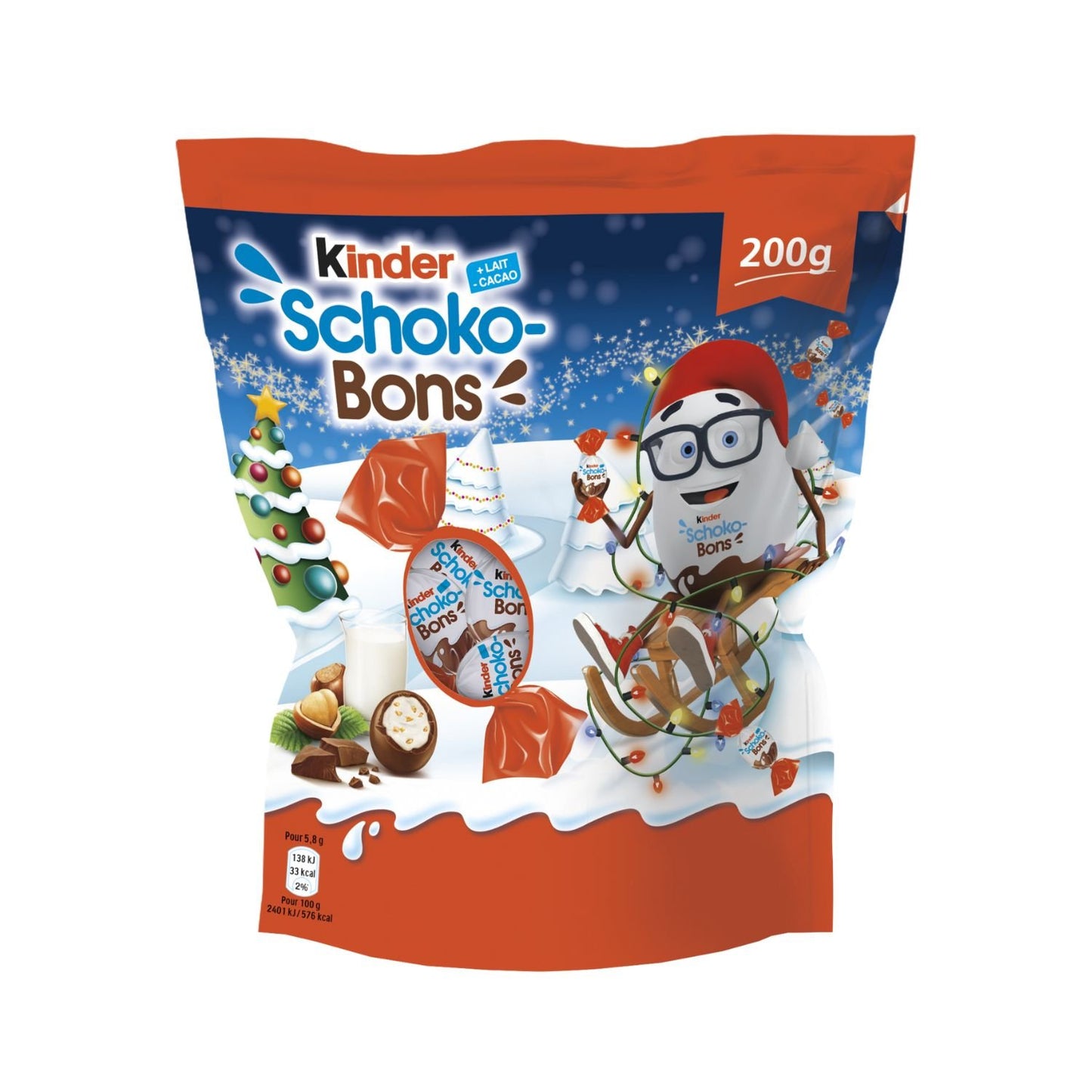 Oeufs au Chocolat Lait KINDER SCHOKOBONS - Gamme de Noël 2025 le sachet de 200g
