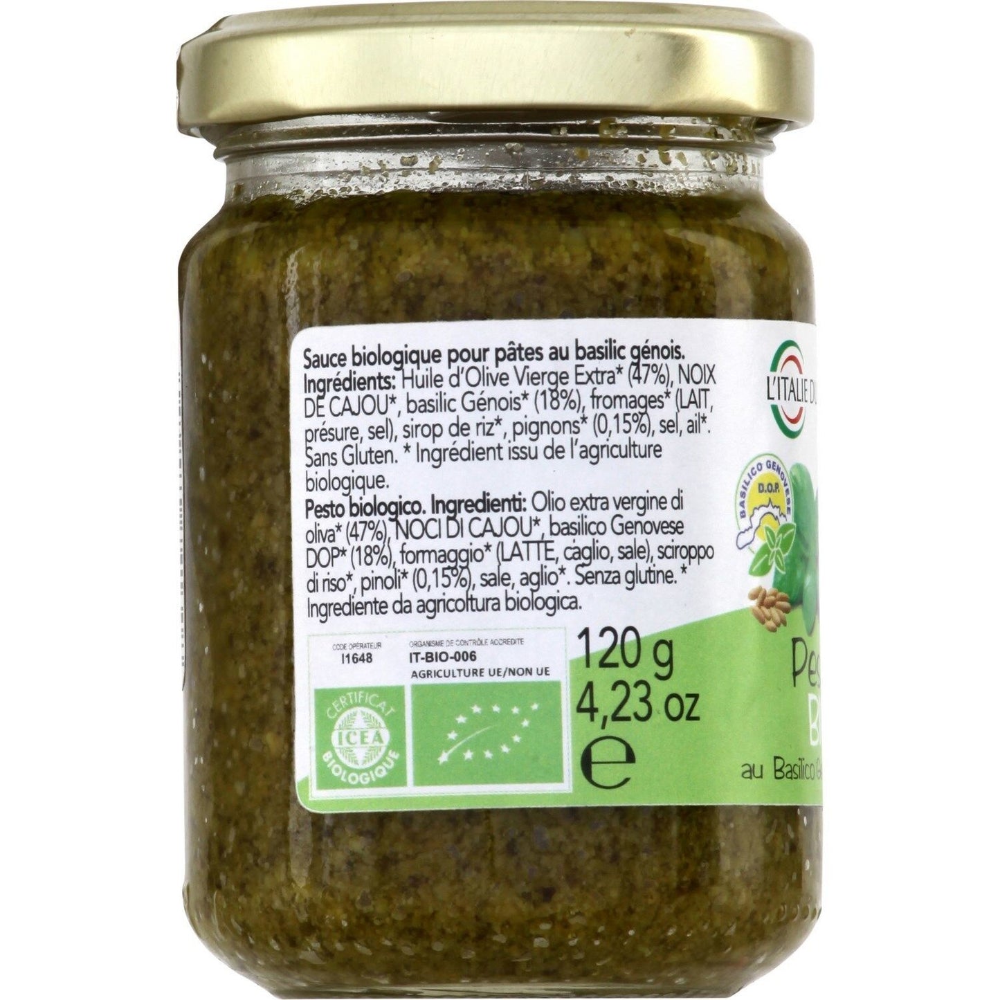 Organic Gluten-Free Pesto Sauce ORGANIC ITALY