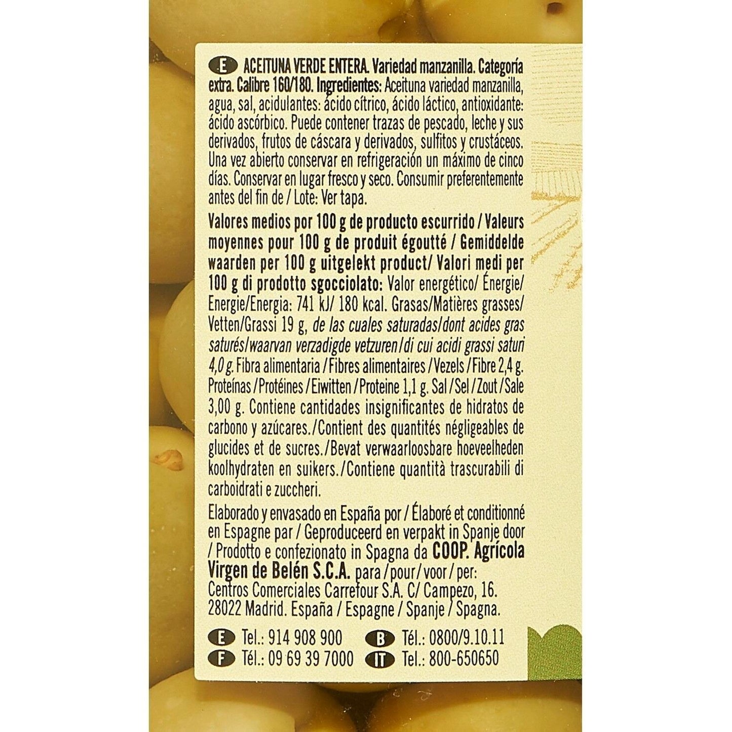 Olives Vertes Entières DE NUESTRA TIERRA
