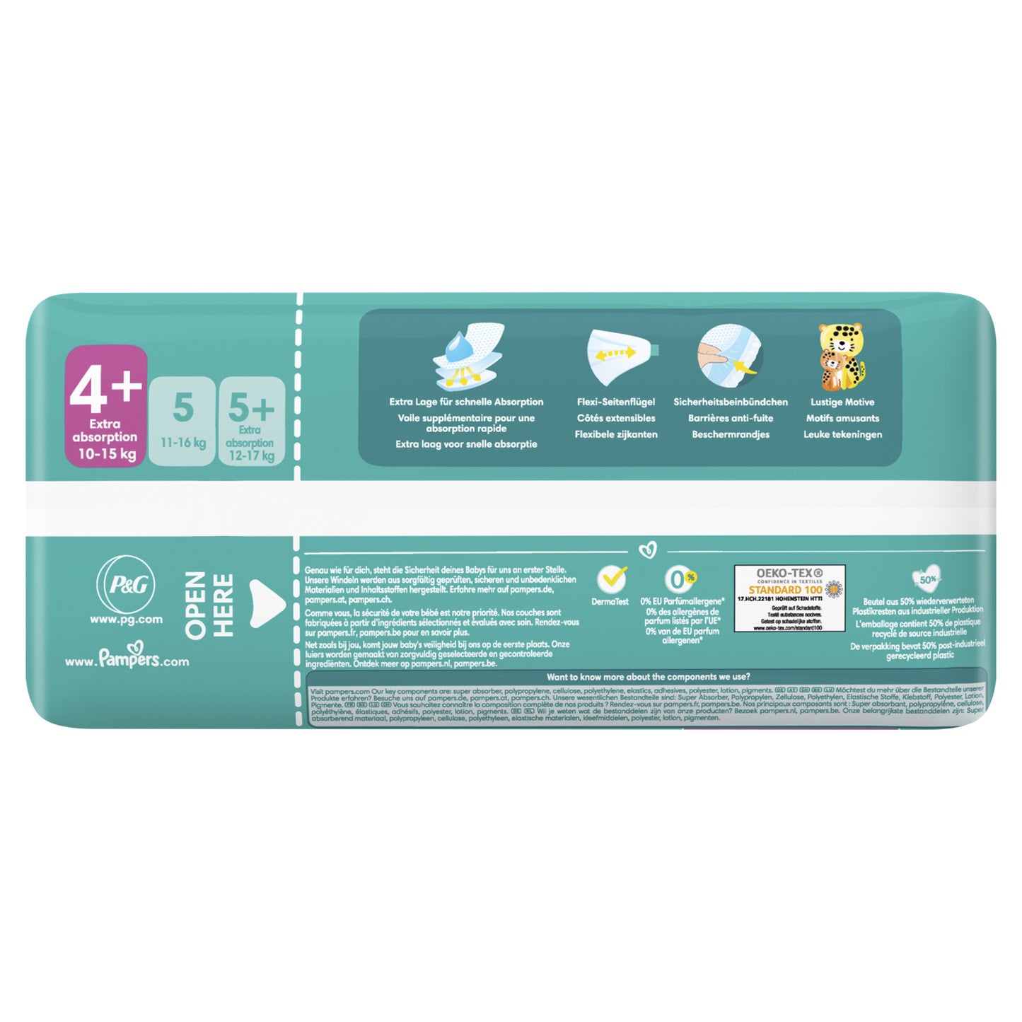 Couches Bébé Baby-Dry Taille 4+ 10kg-15kg PAMPERS