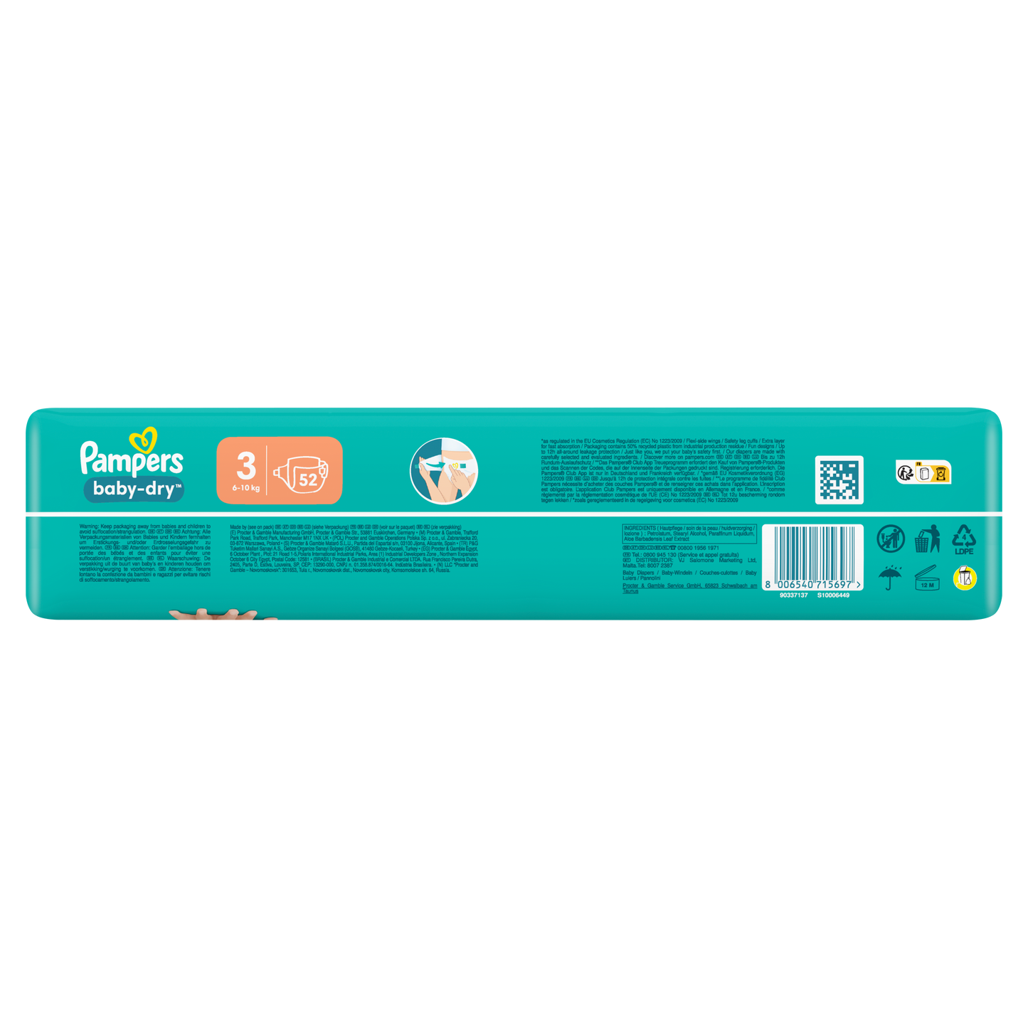 PAMPERS Baby-Dry Baby Diapers Size 3 6kg-10kg
