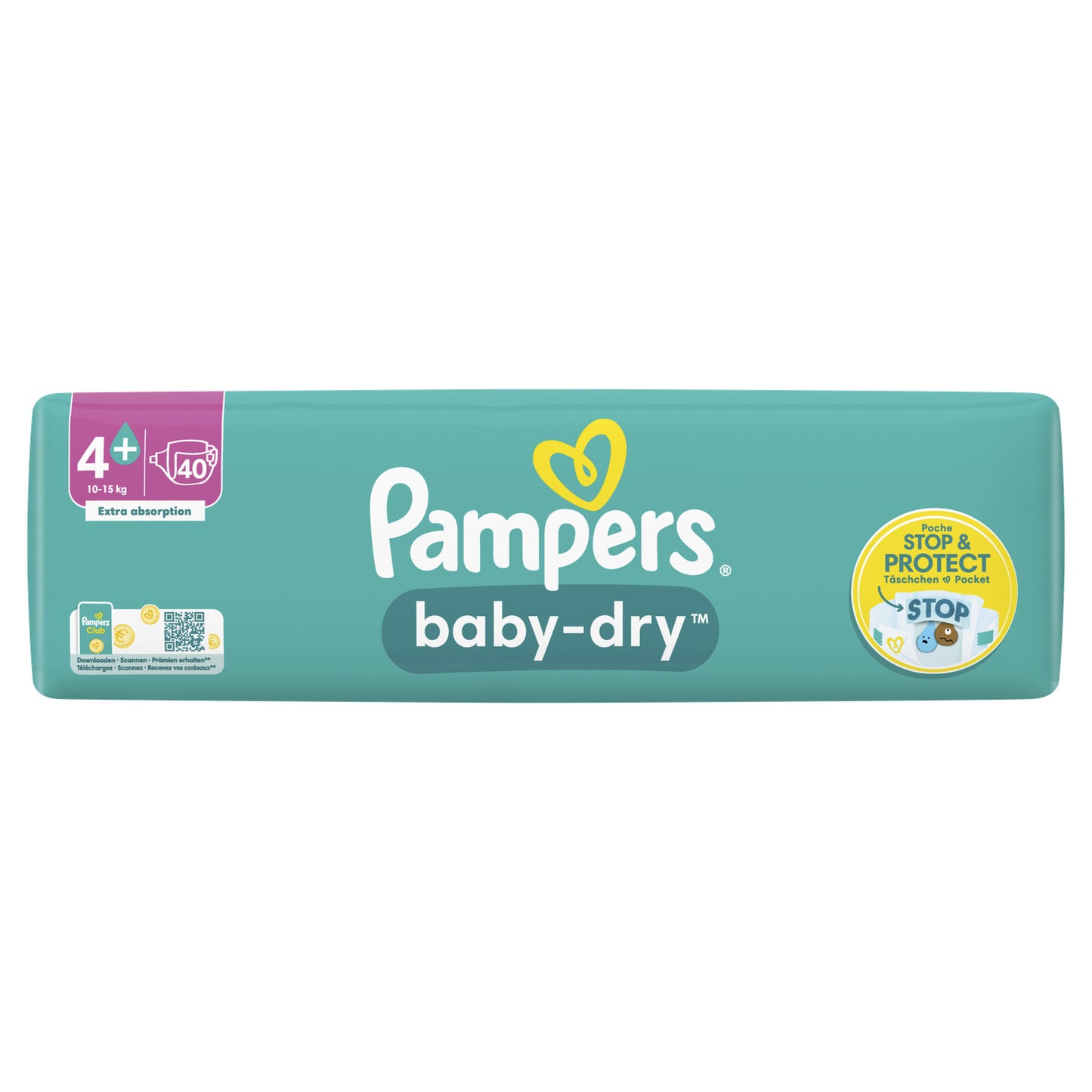 Couches Bébé Baby-Dry Taille 4+ 10kg-15kg PAMPERS