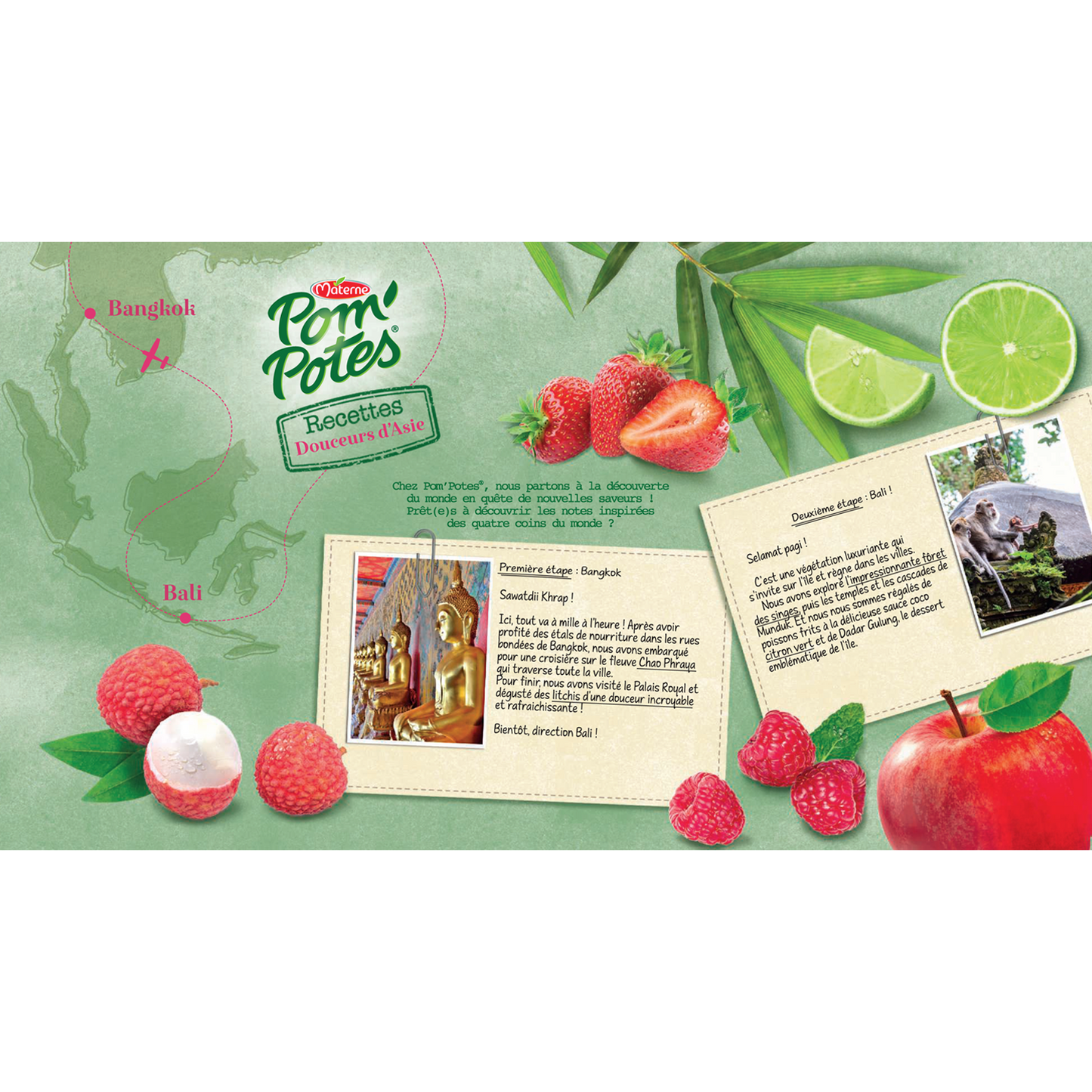 Kompott Rezepte Asiatische Süßigkeiten Apfel Himbeere Litschi, Erdbeere Limette Ohne Zuckerzusatz POM'POTES