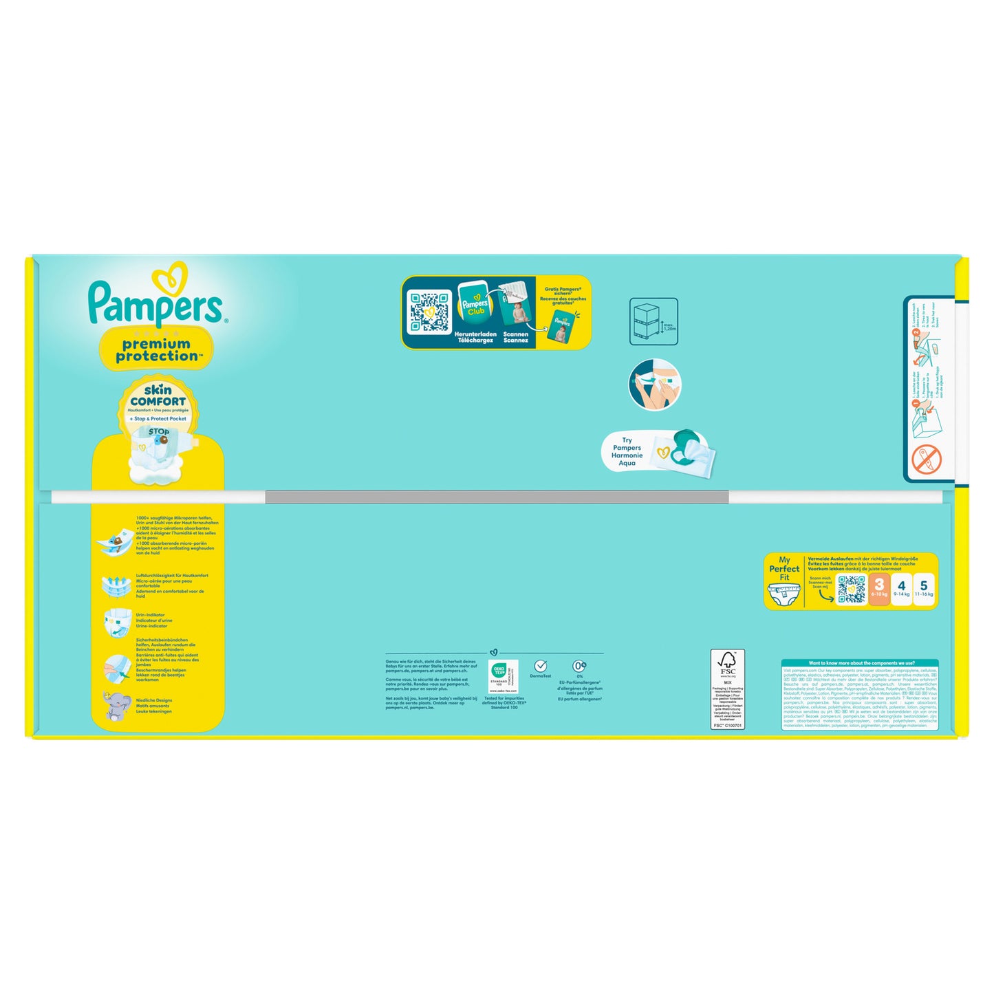 Couches Bébé Prenium Protection 6-10kg Taille 3 PAMPERS