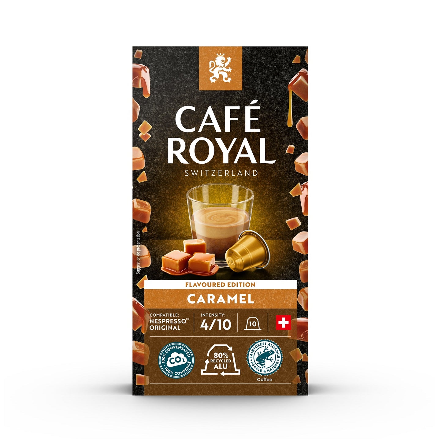Karamellintensität 4 Kaffeekapseln Kompatibel mit Nespresso CAFE ROYAL