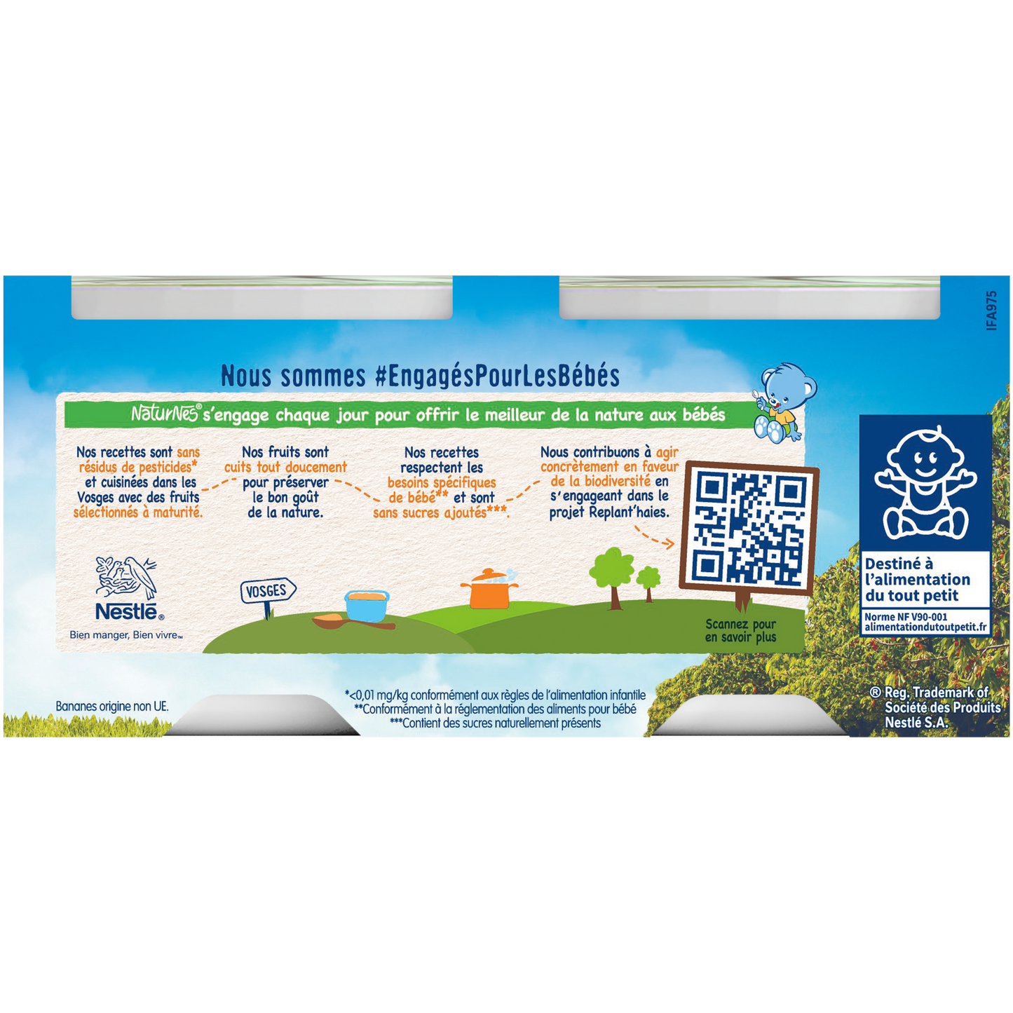Compotes Bébé Dés 4 Mois, Bananes Sans Sucres Ajoutés NESTLE