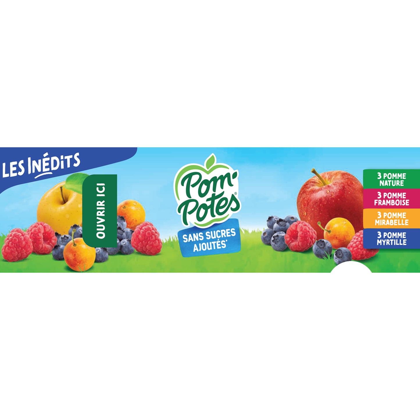 The New Apple, Raspberry, Mirabelle Plum, Blueberry Compotes with No Added Sugar POM'POTES