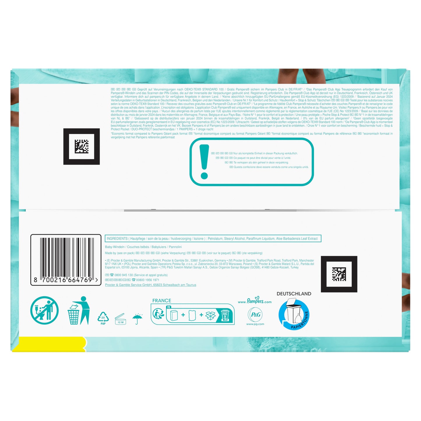 Couches Bébés Premium Protection 13-18kg Taille 6 PAMPERS