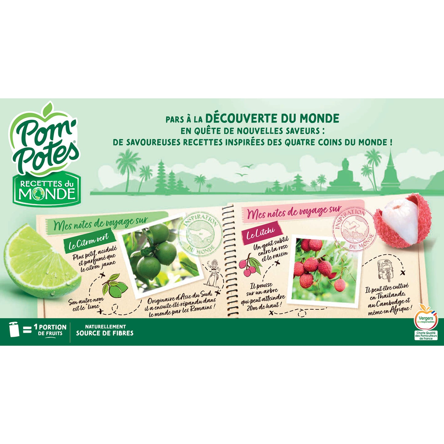 Kompott Rezepte Asiatische Süßigkeiten Apfel Himbeere Litschi, Erdbeere Limette Ohne Zuckerzusatz POM'POTES