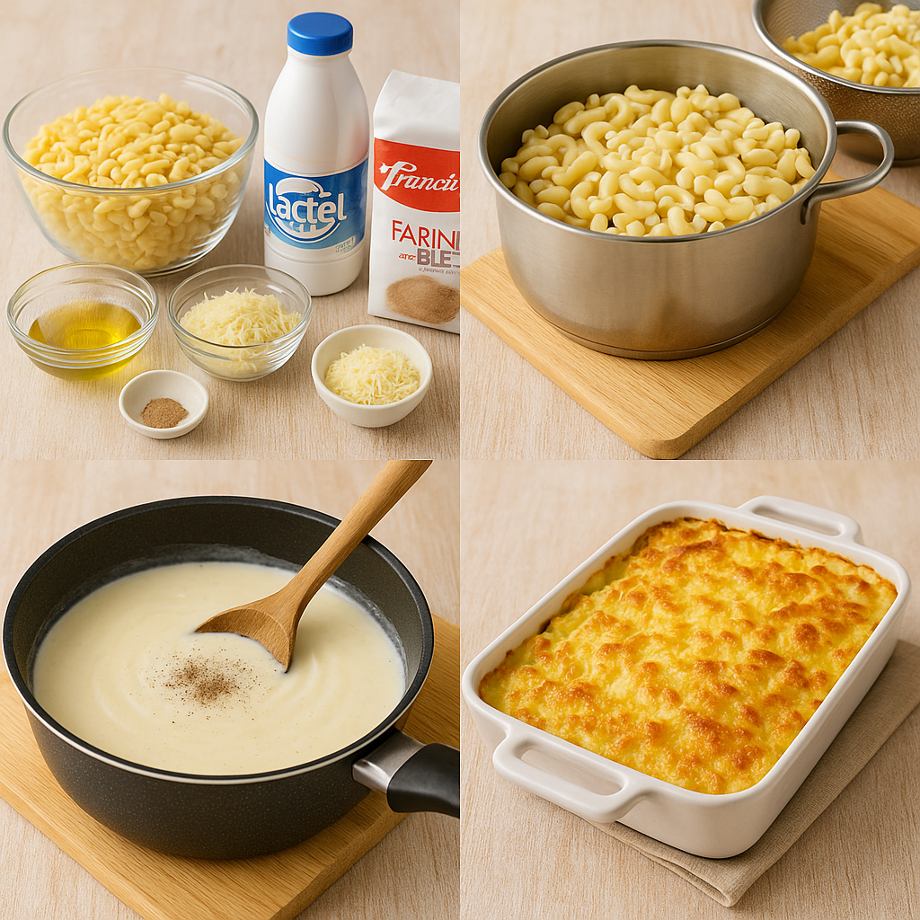 Gratin de macaronis à la béchamel