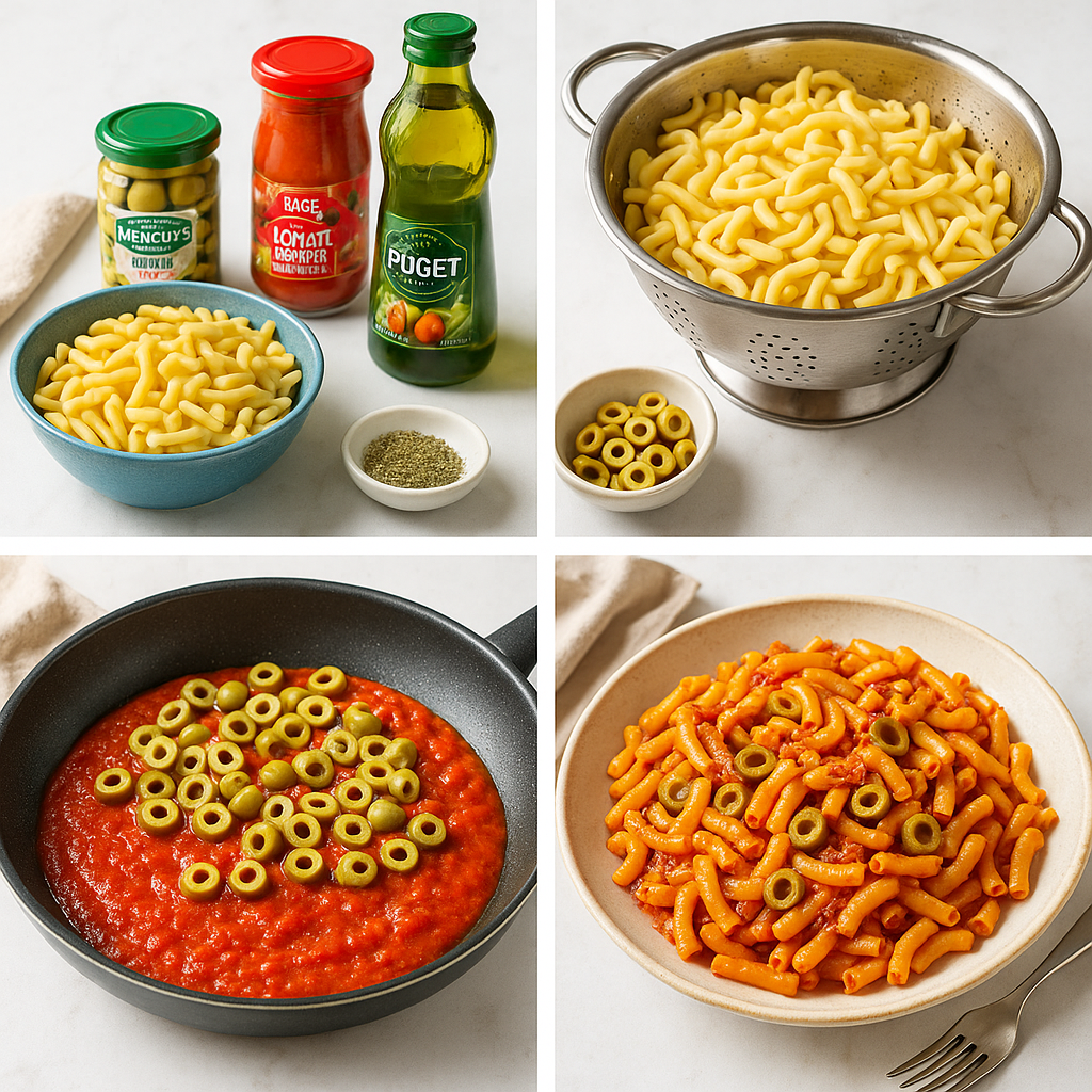 Pâtes à la sauce provençale et aux olives