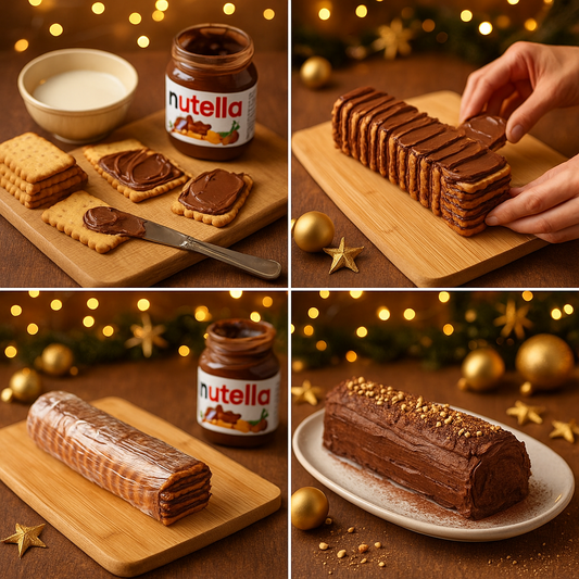 Recette de Fêtes - Bûche express au Nutella et biscuits sablés