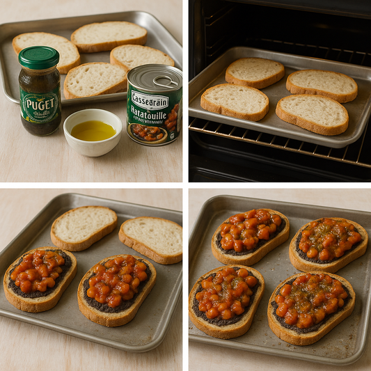 Tartines à la ratatouille et tapenade