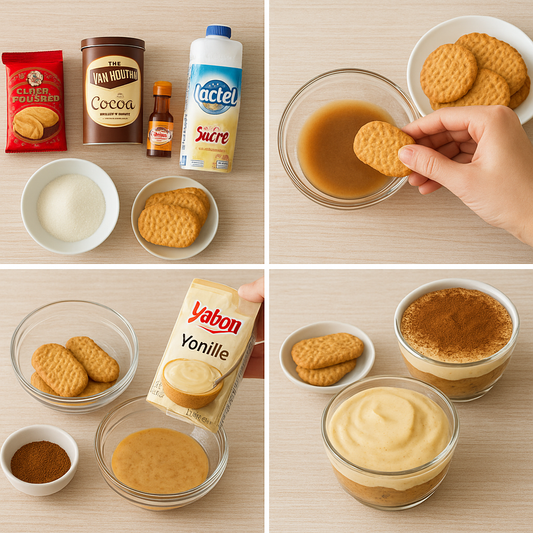 Tiramisu express au cacao et biscuits sablés