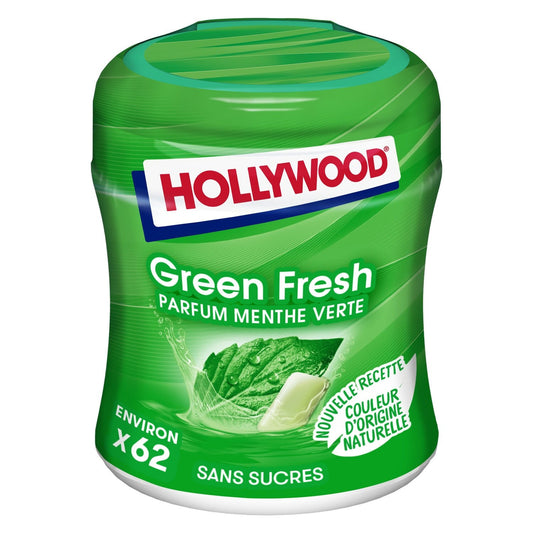 Green Fresh HOLLYWOOD Sugar-Free Spearmint Chewing Gum