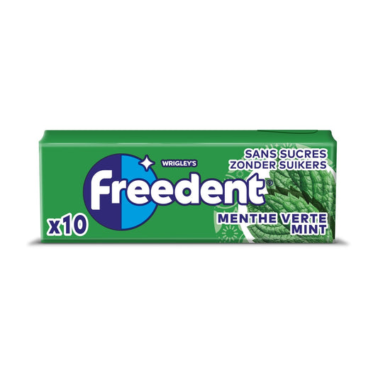 Chewing-Gum Menthe Verte Sans Sucres FREEDENT l'etui de 10 dragées