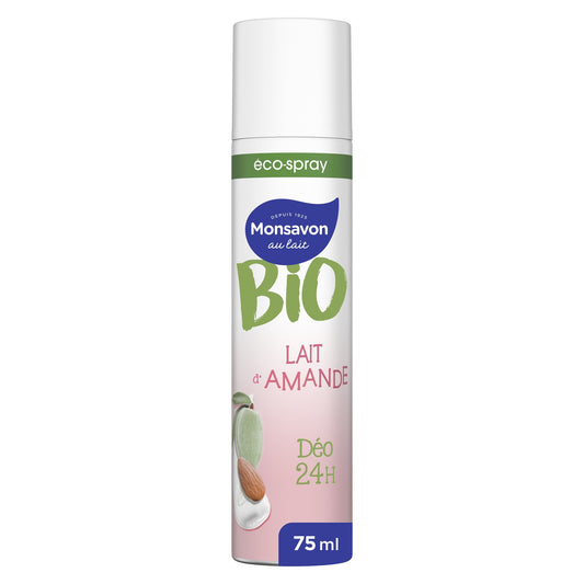 Monsavon Almond Milk Deodorant Spray Organic Plant Milk for Dry Skin